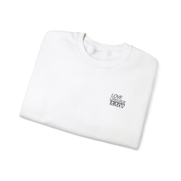 Heavy Blend Love Language Crewneck Sweatshirt - Aspen White - Image 3