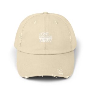 Distressed Cotton Twill Love Language Hat - Sand Dune